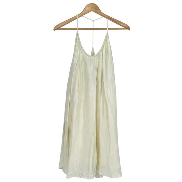 NWT‎ & Other Stories Cream Satin Mini Dress Size Large Minimalist Euro Summer - Picture 1 of 4